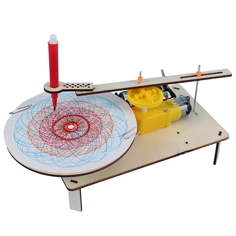 Diy Electronics For Kids - 1-3Pcs DIY Wooden Electric Plotter Drawing
